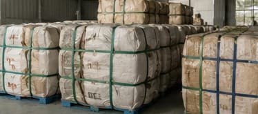 Baled seaweed ready for export
